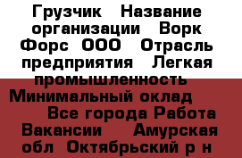 Грузчик › Название организации ­ Ворк Форс, ООО › Отрасль предприятия ­ Легкая промышленность › Минимальный оклад ­ 24 000 - Все города Работа » Вакансии   . Амурская обл.,Октябрьский р-н